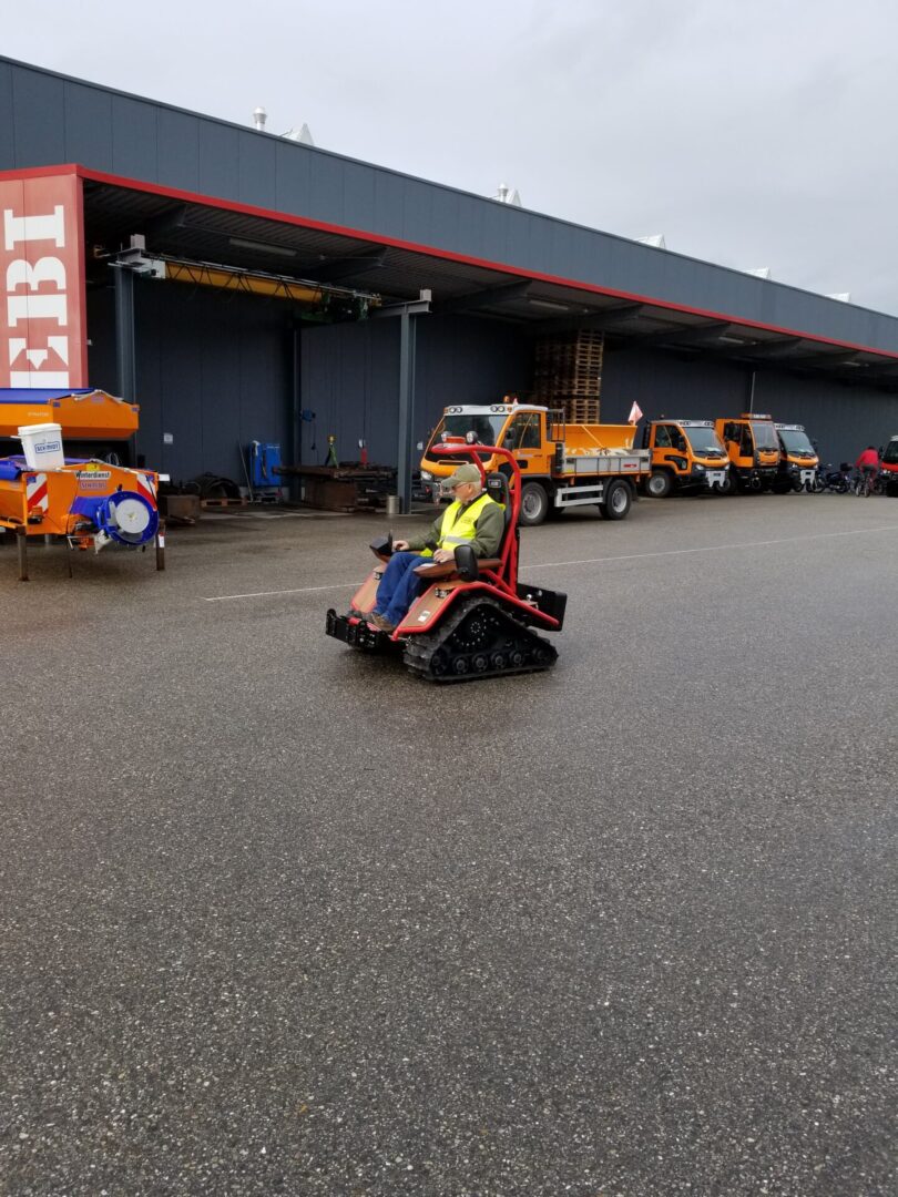 A person working at the company storage department