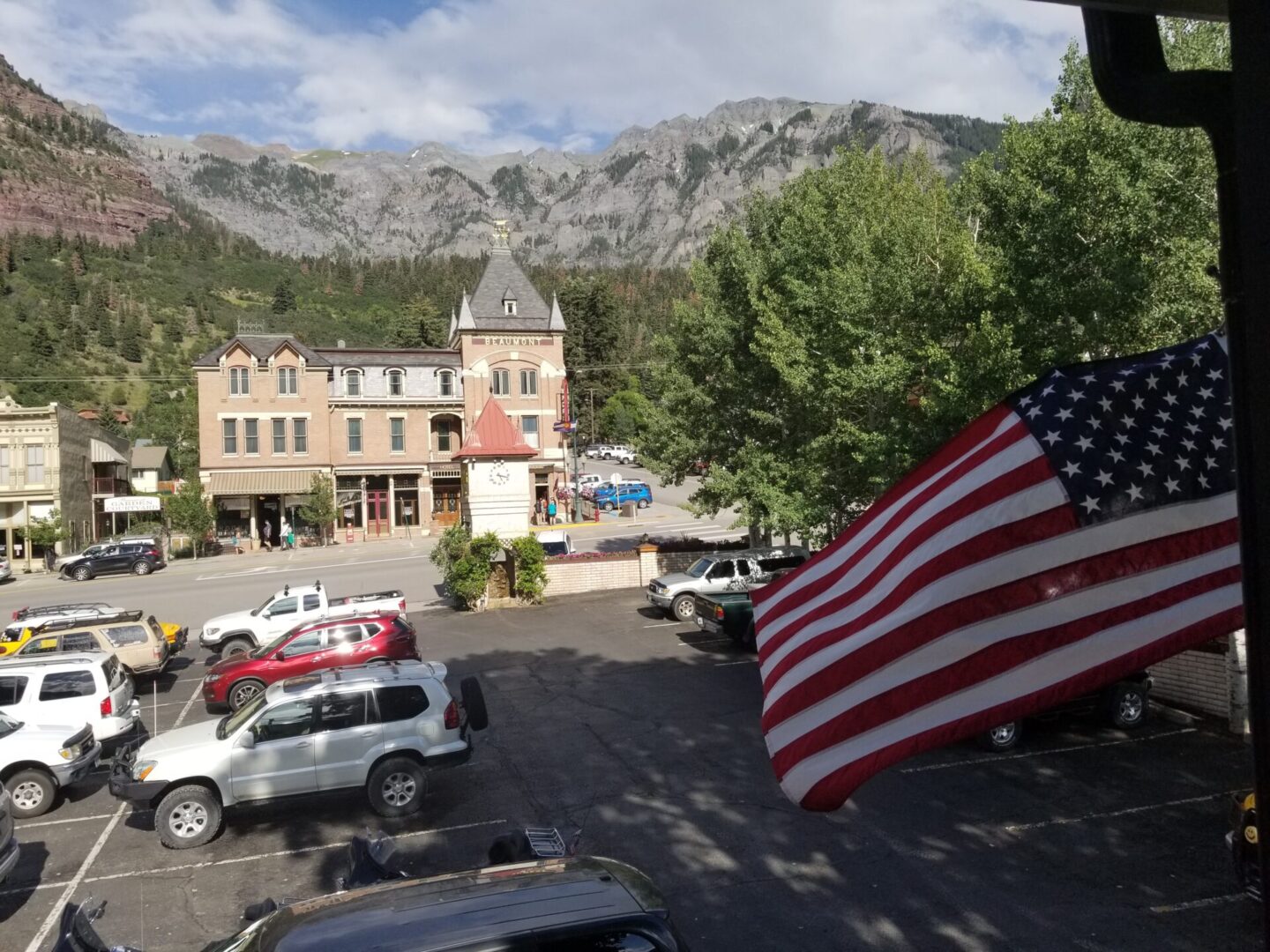 Main street of a small mountain town