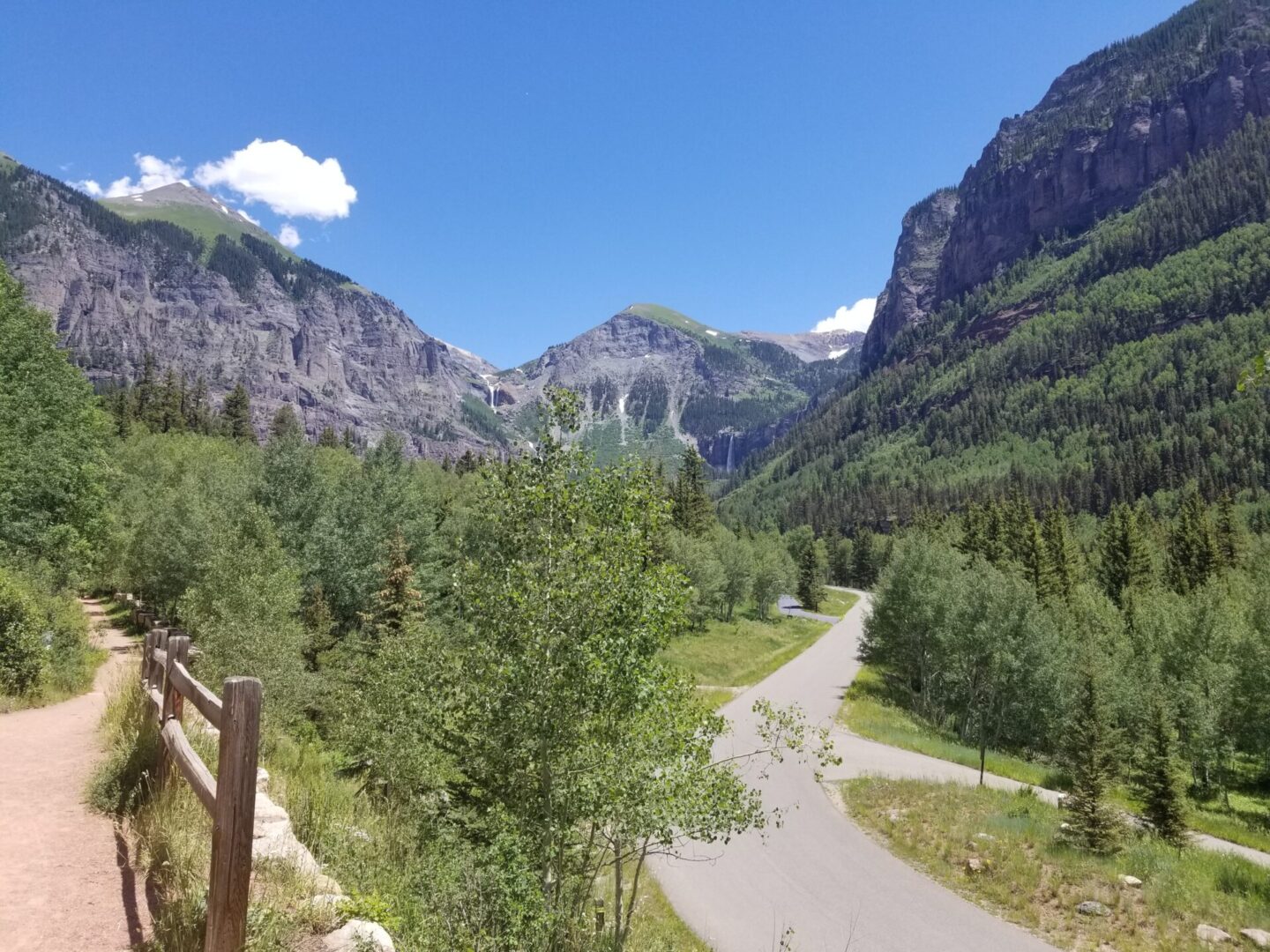 View of the mountains with different paths