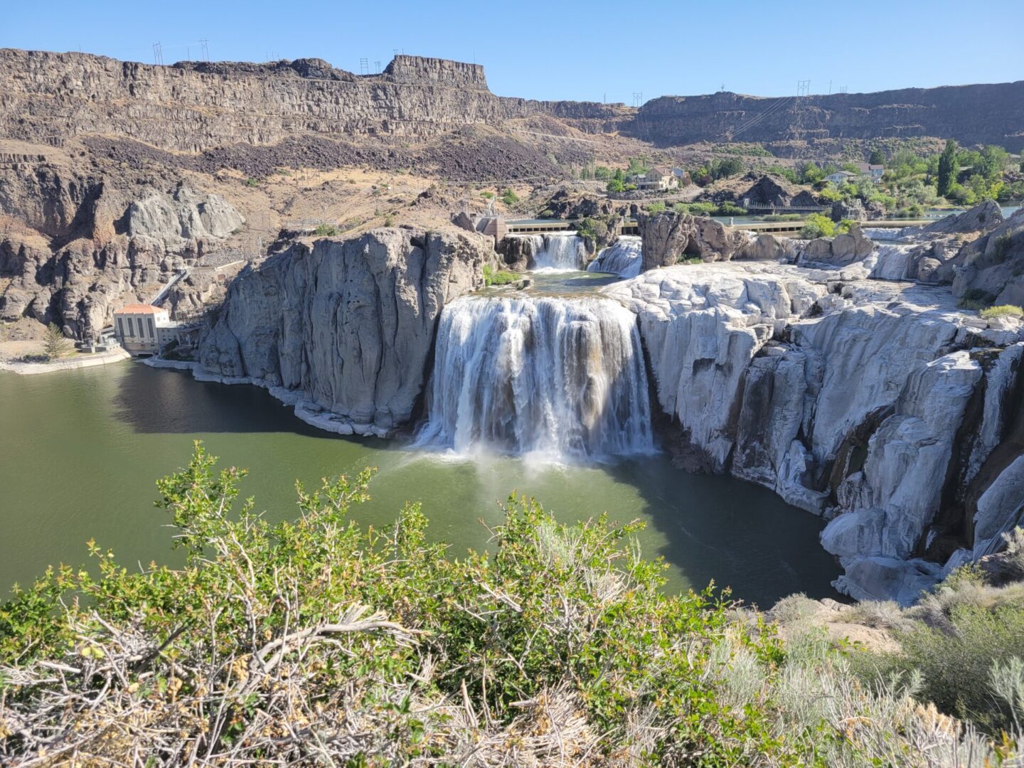 Beautiful Twin Fall in Shoshone Fall Park in Idaho